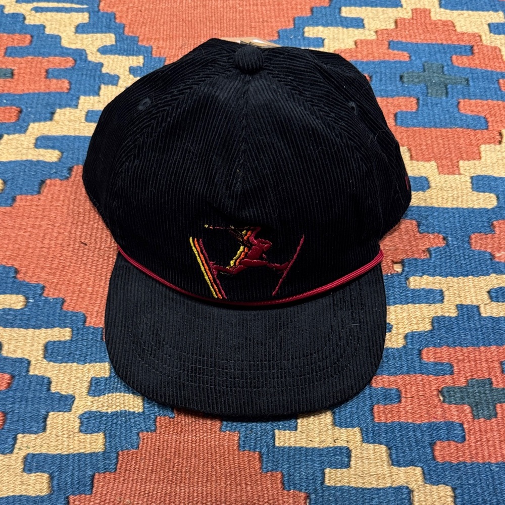 FLYLOW - Black Corduroy Cap with Embroidered Logo